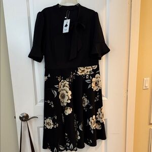 Elegant Black Floral Midi Dress